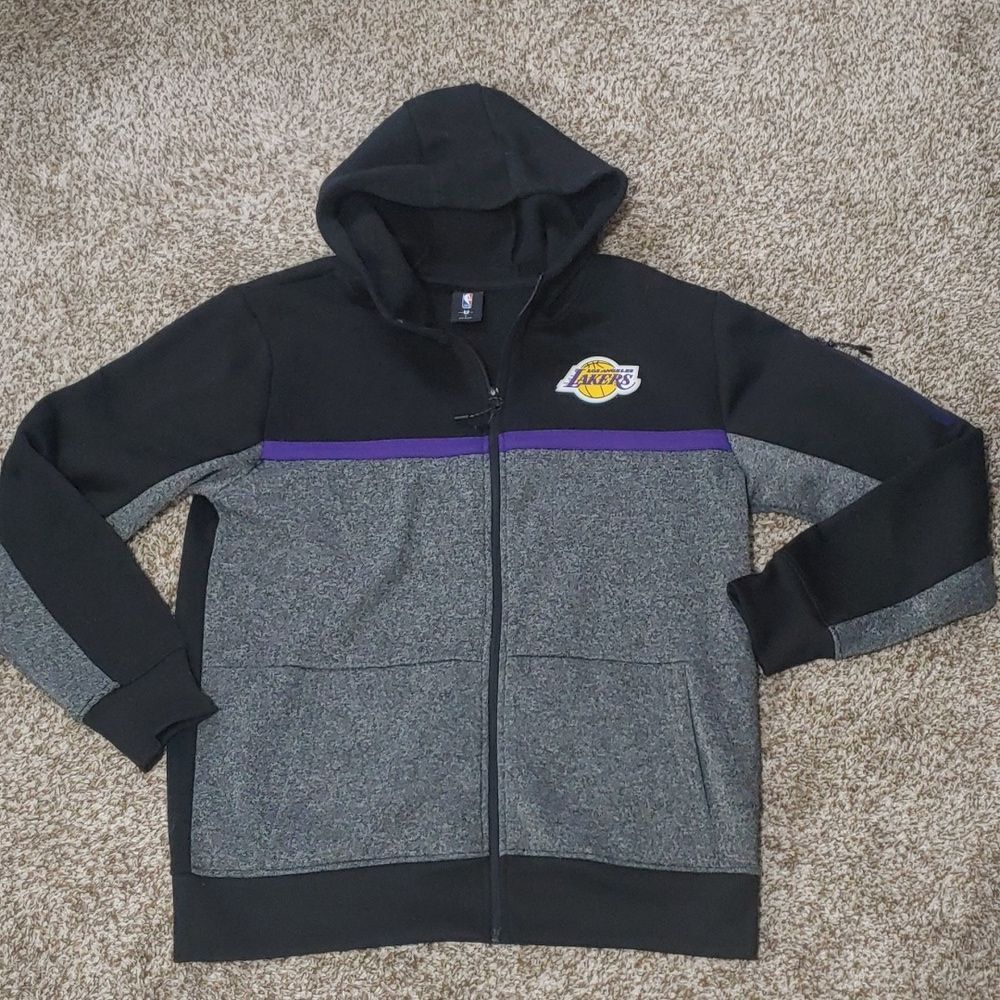 NBA Los Angeles Lakers Jacket Men's L Hooded Full Zip